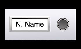 Klingelschild mit der Beschriftung "Name"