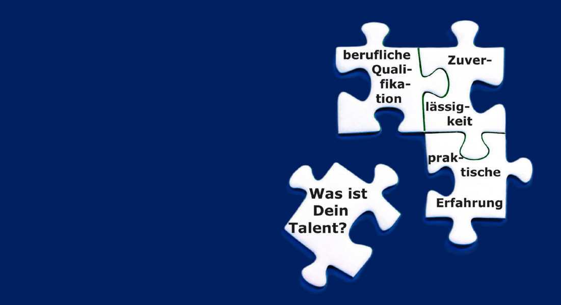 Puzzleteile mit verschiedenen Kompetenzen