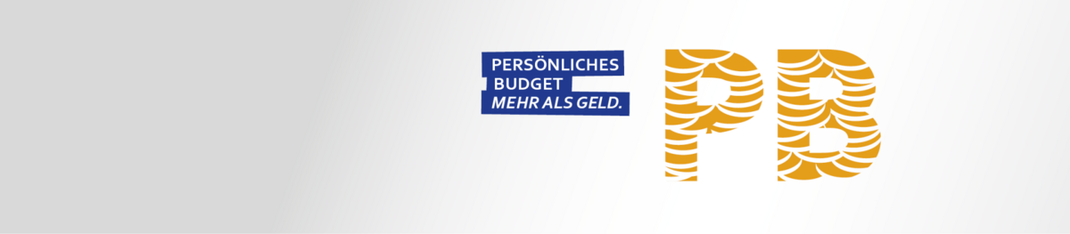 Logo der KSL-Kampagne zum Persönlichen Budget bestehend aus den Großbuchstaben P und B 